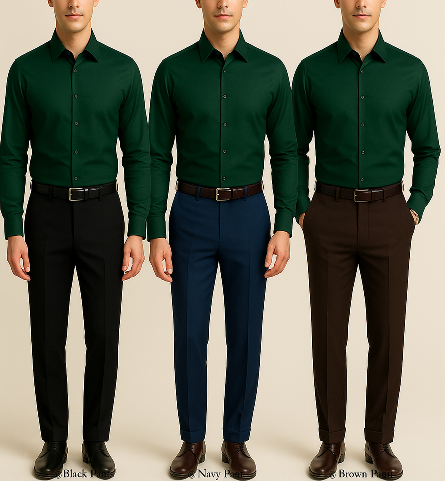 Men's Satin Lycra formal  Full Sleeve Shirt Dark Green/Phthalo Green
