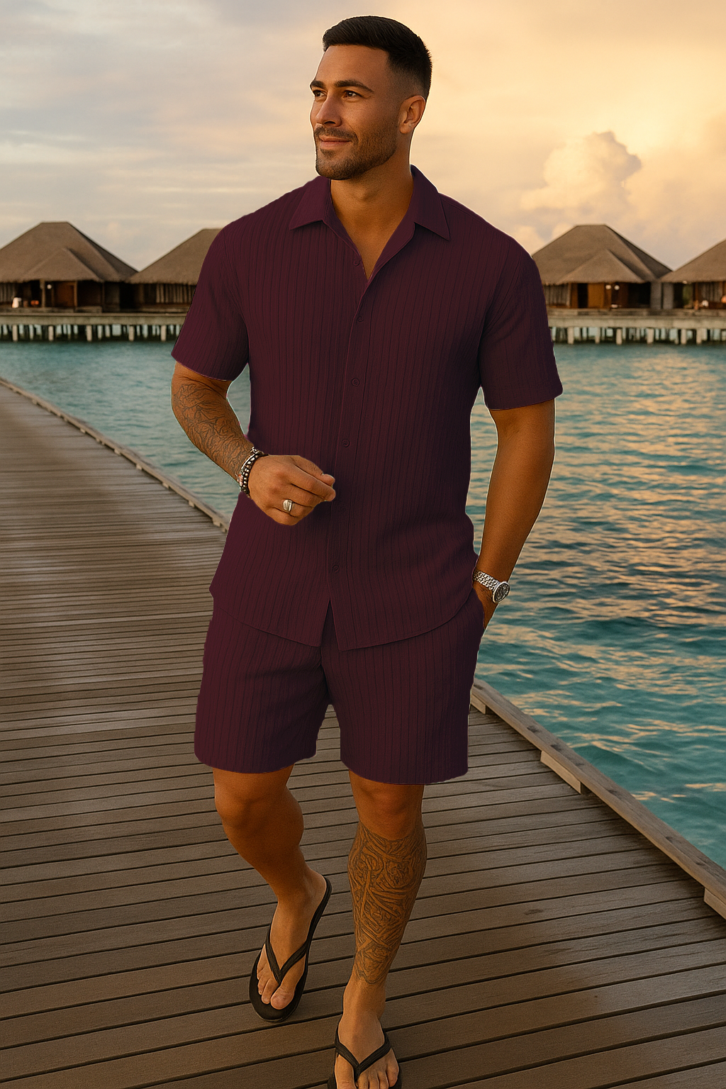 Dark Maroon Co ord Set