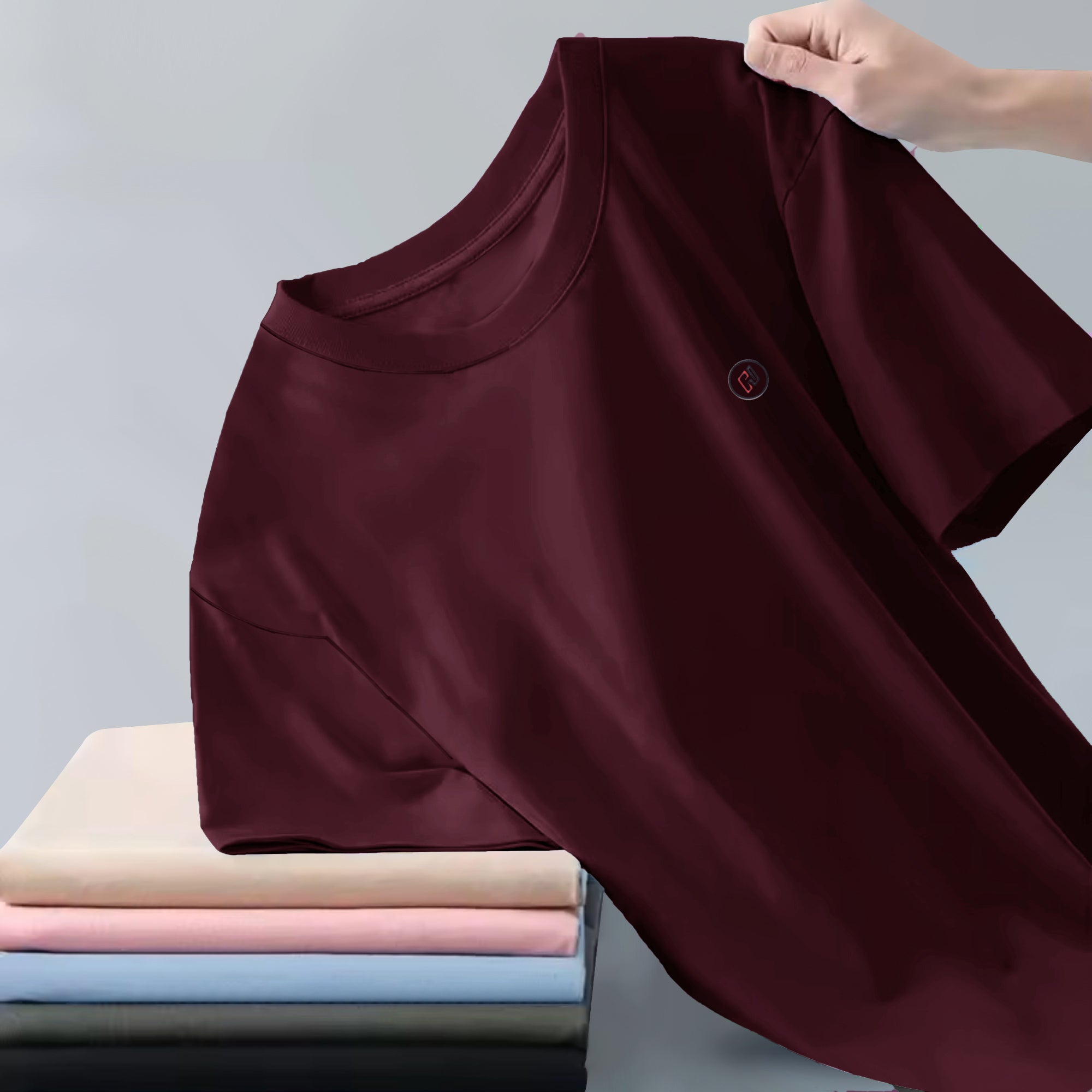 Men's Cotton Round Neck t-shirt Dark Maroon