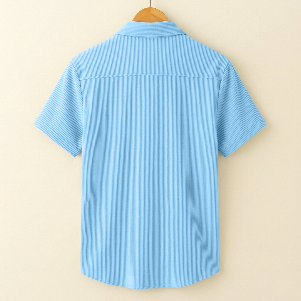 SELF-CORD CASUAL SHIRTS FOR MEN BLENDED FABRIC | Half Sleeves | Sky My Store