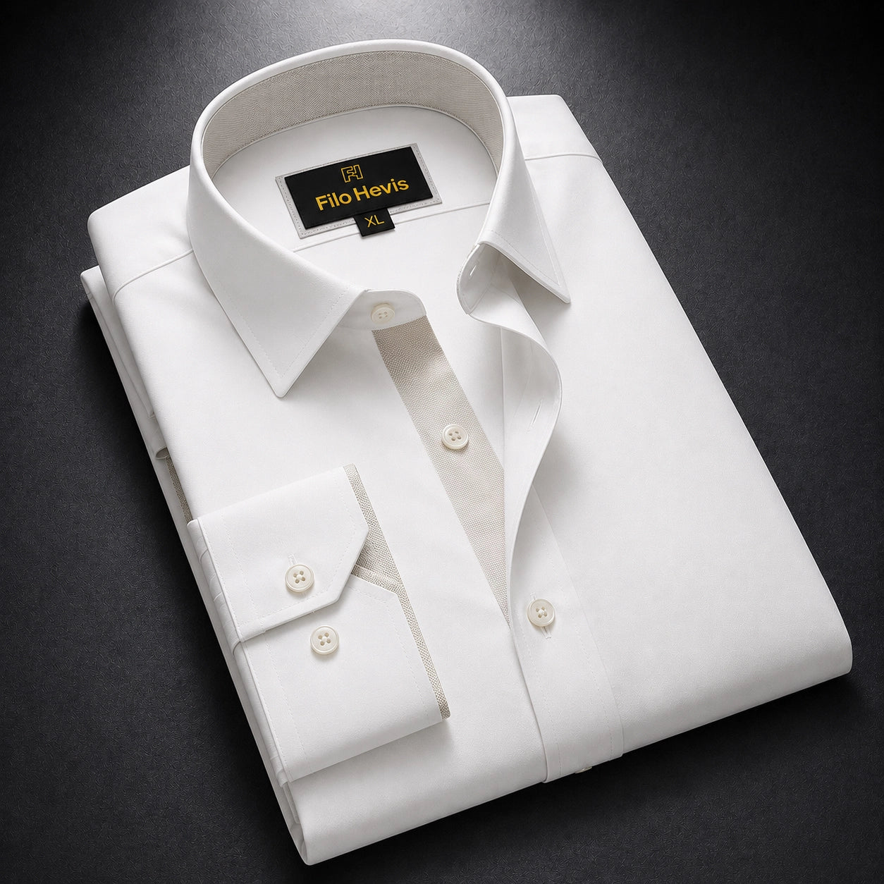 Formal Shirt for Men with Contrast Collar & Cuff | White