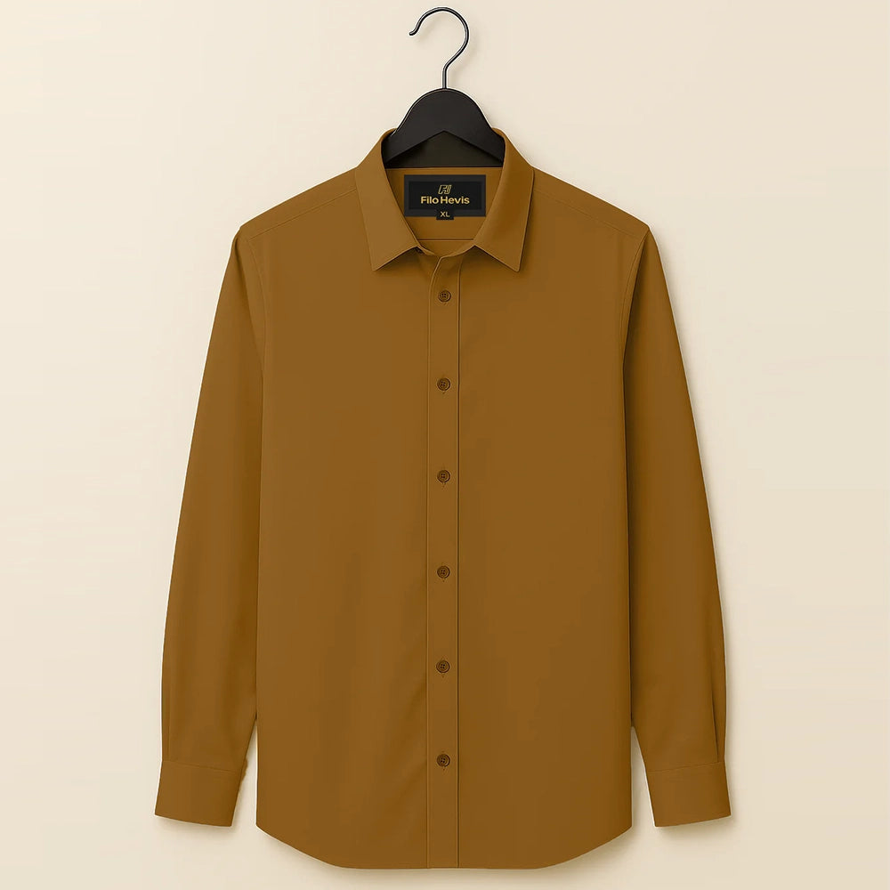 Formal Shirt for Men with Contrast Collar & Cuff | Yellow