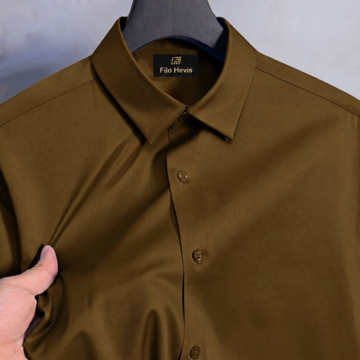 Satin Lycra Anti Wrinkle Formal Shirt (Imported Fabric)| Brown