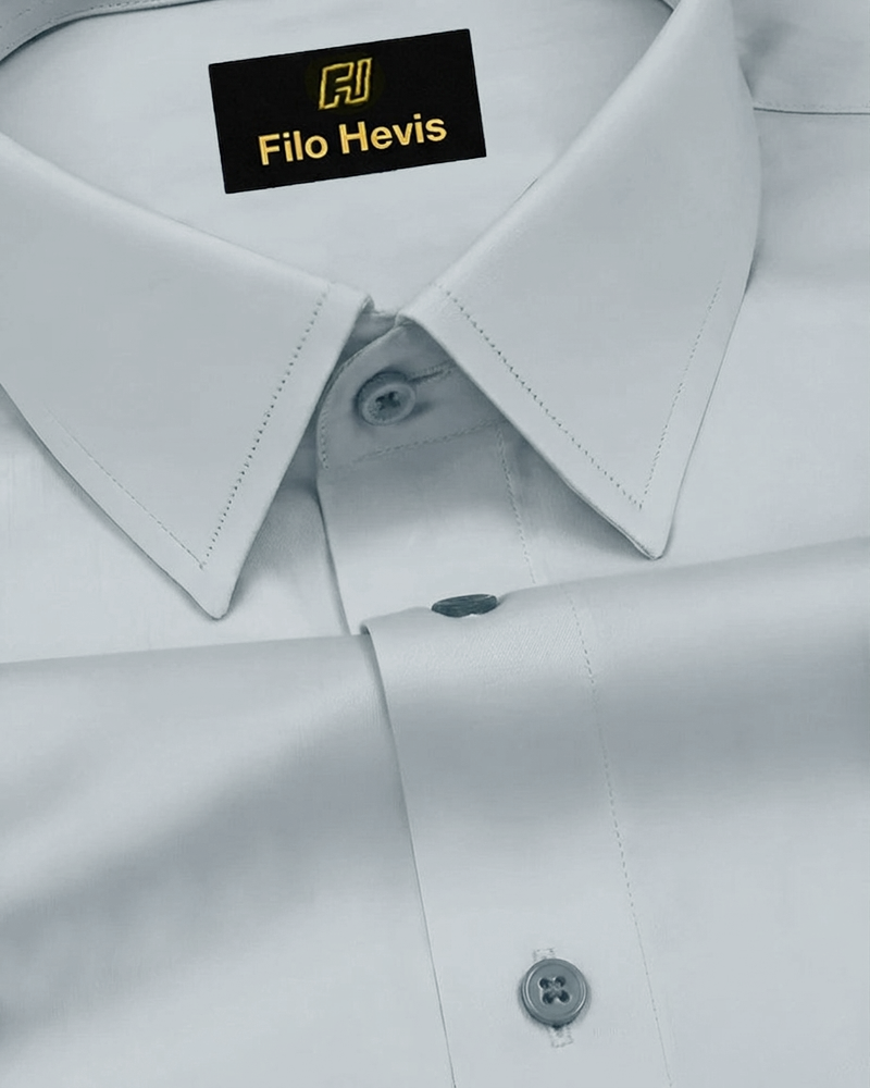 Platinum Cotton Satin Formal Shirt for Men - with Pocket | Grey