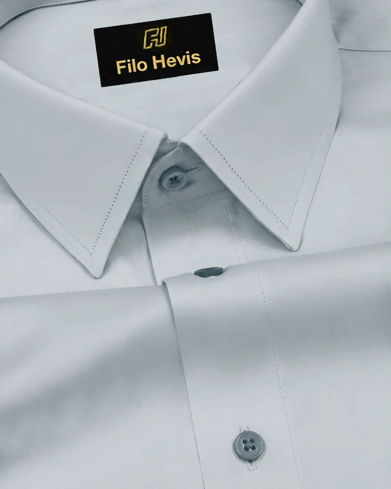 Platinum Cotton Satin Formal Shirt for Men - with Pocket | Grey My Store