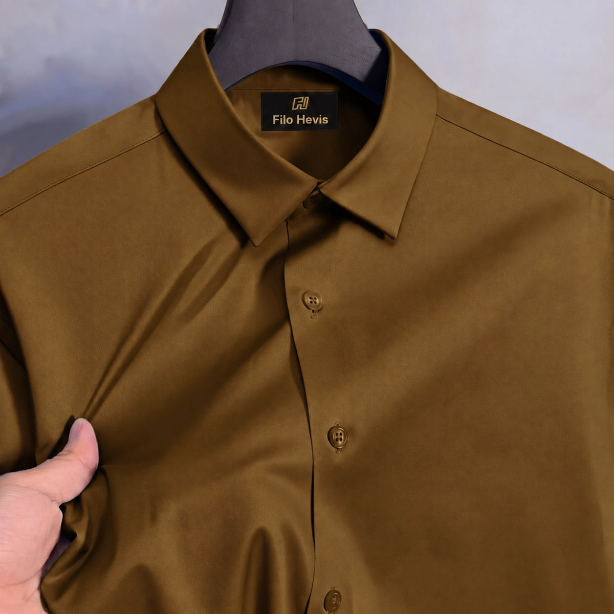 Satin Lycra Anti Wrinkle Formal Shirt (Imported Fabric)| Mustard