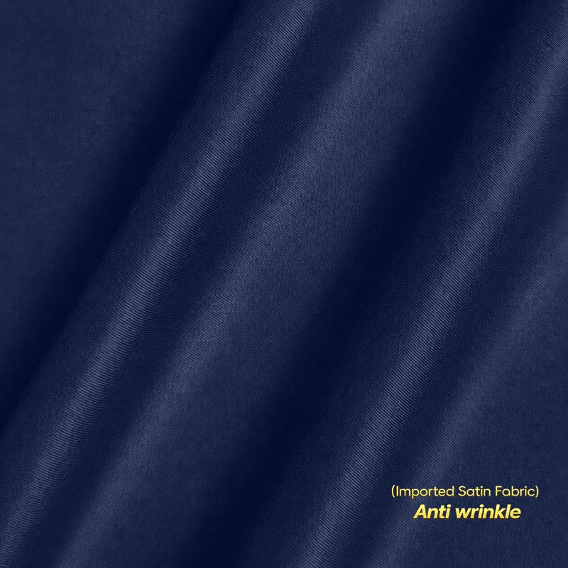 Anti Wrinkle Satin Lycra Formal Shirt (Imported Fabric)| Navy Blue My Store