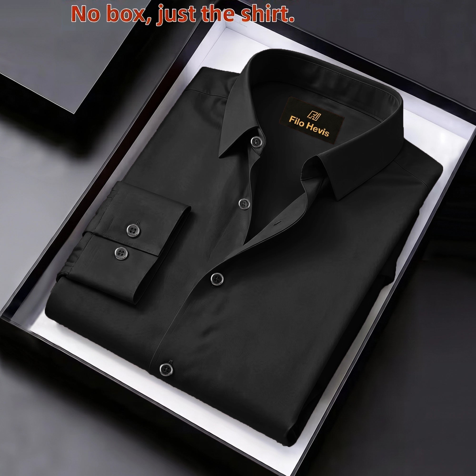 Anti Wrinkle Satin Lycra Formal Shirt (Imported Fabric)| Black