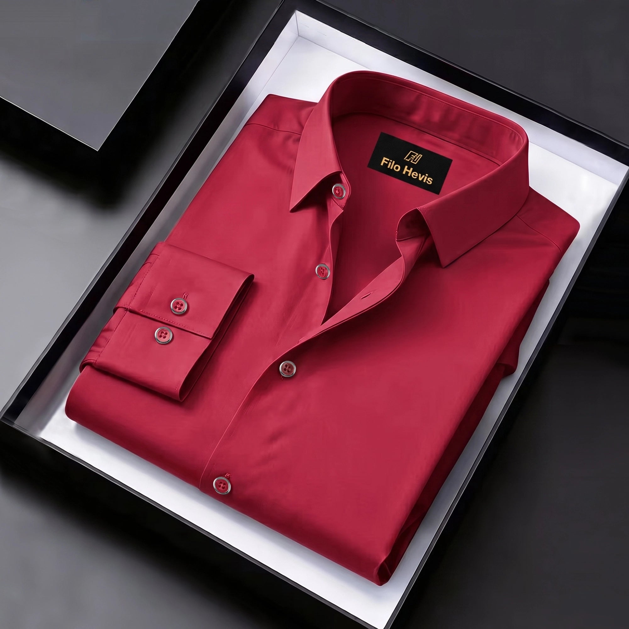 Satin Lycra Anti Wrinkle Formal Shirt (Imported Fabric)| Red