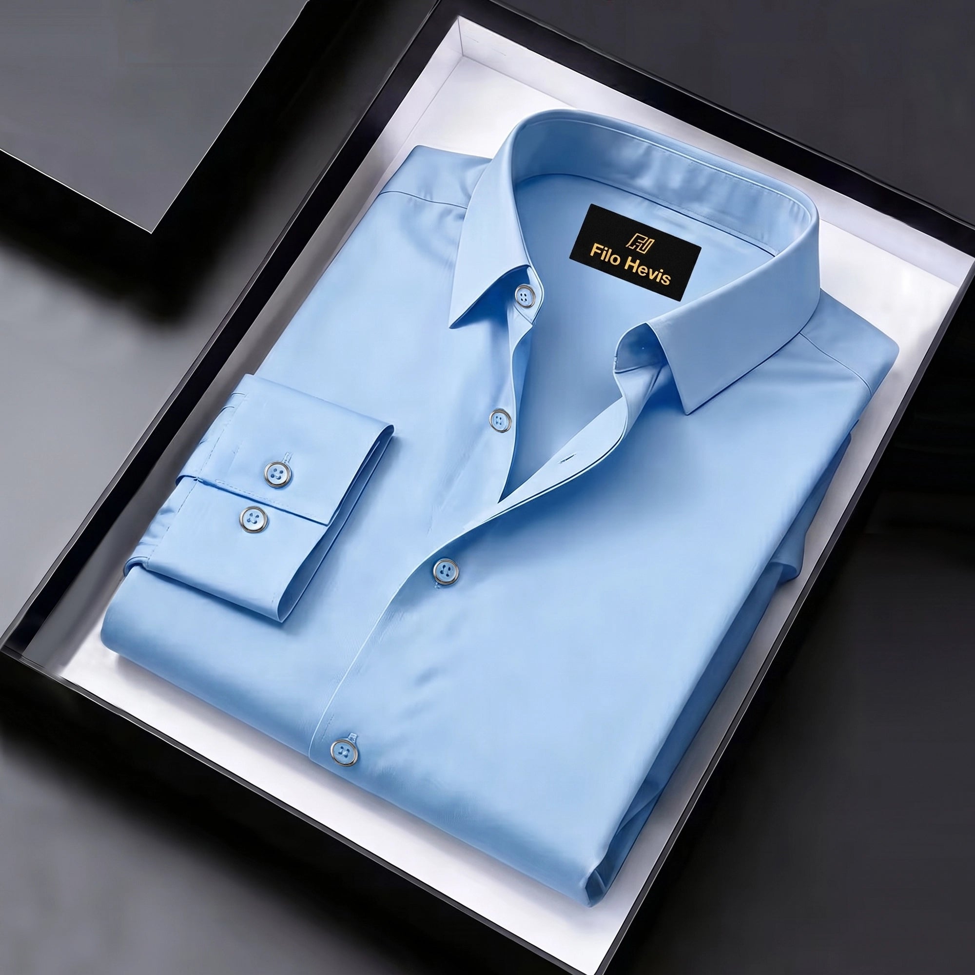 Anti Wrinkle Satin Lycra Formal Shirt (Imported Fabric)| Sky Blue