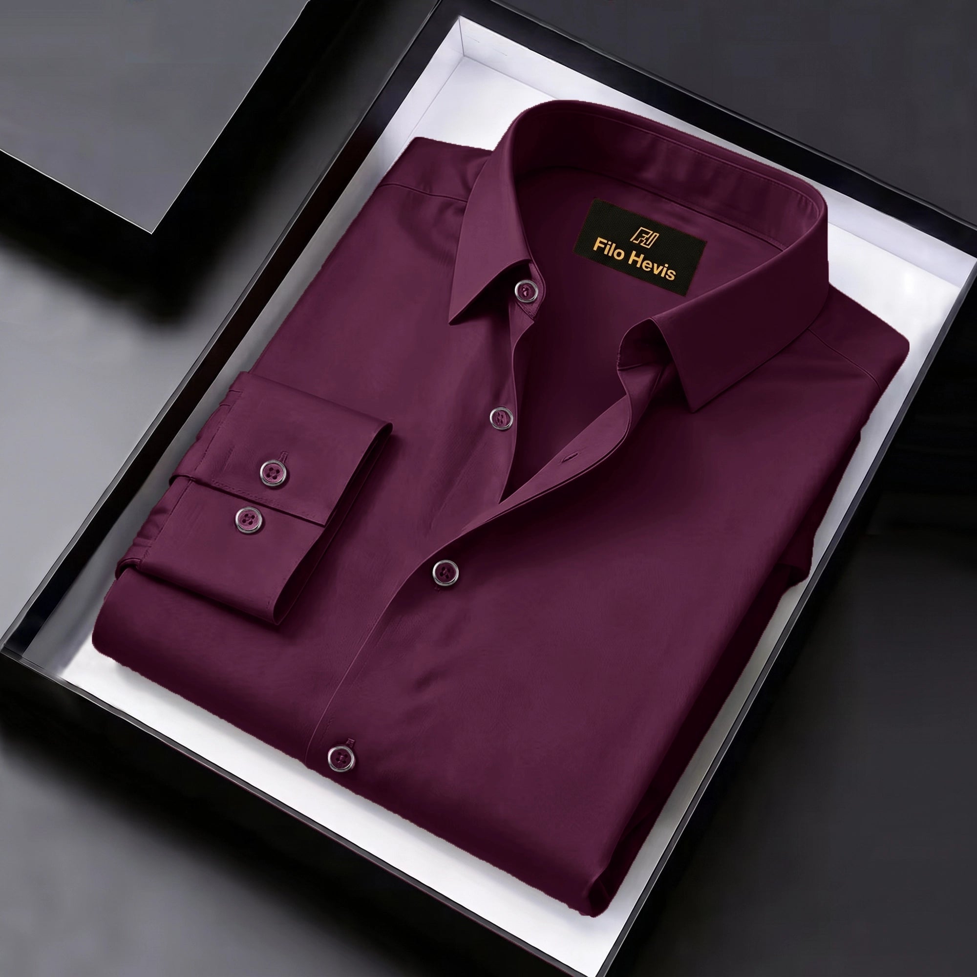 Anti Wrinkle Satin Lycra Formal Shirt (Imported Fabric)| Dark Maroon