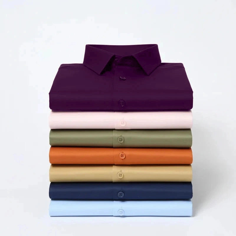 Satin Lycra Anti Wrinkle Formal Shirt (Imported Fabric)| Purple