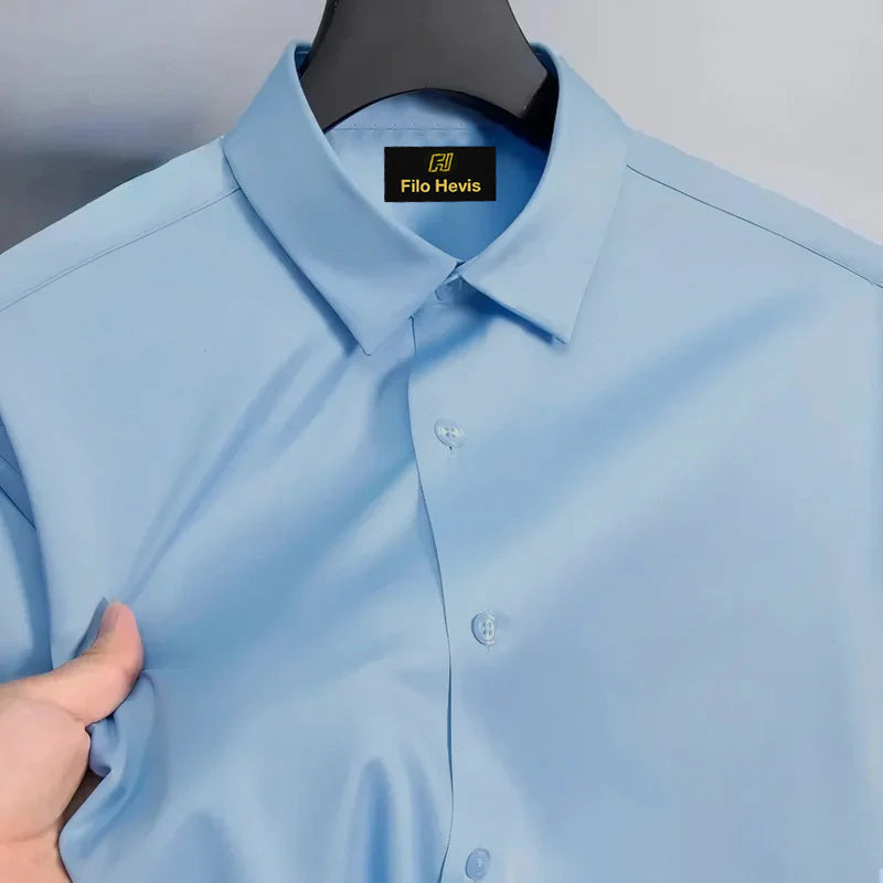 Men’s Satin Lycra Formal Shirt (Imported Fabric)| Sky Blue