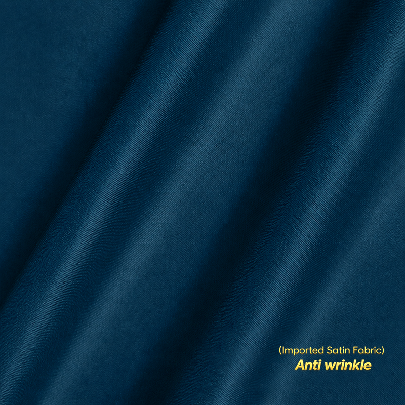 Anti Wrinkle Satin Lycra Formal Shirt (Imported Fabric)| Teal Blue
