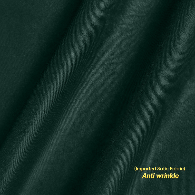 Anti Wrinkle Satin Lycra Formal Shirt (Imported Fabric)| Dark Green/Phthalo Green
