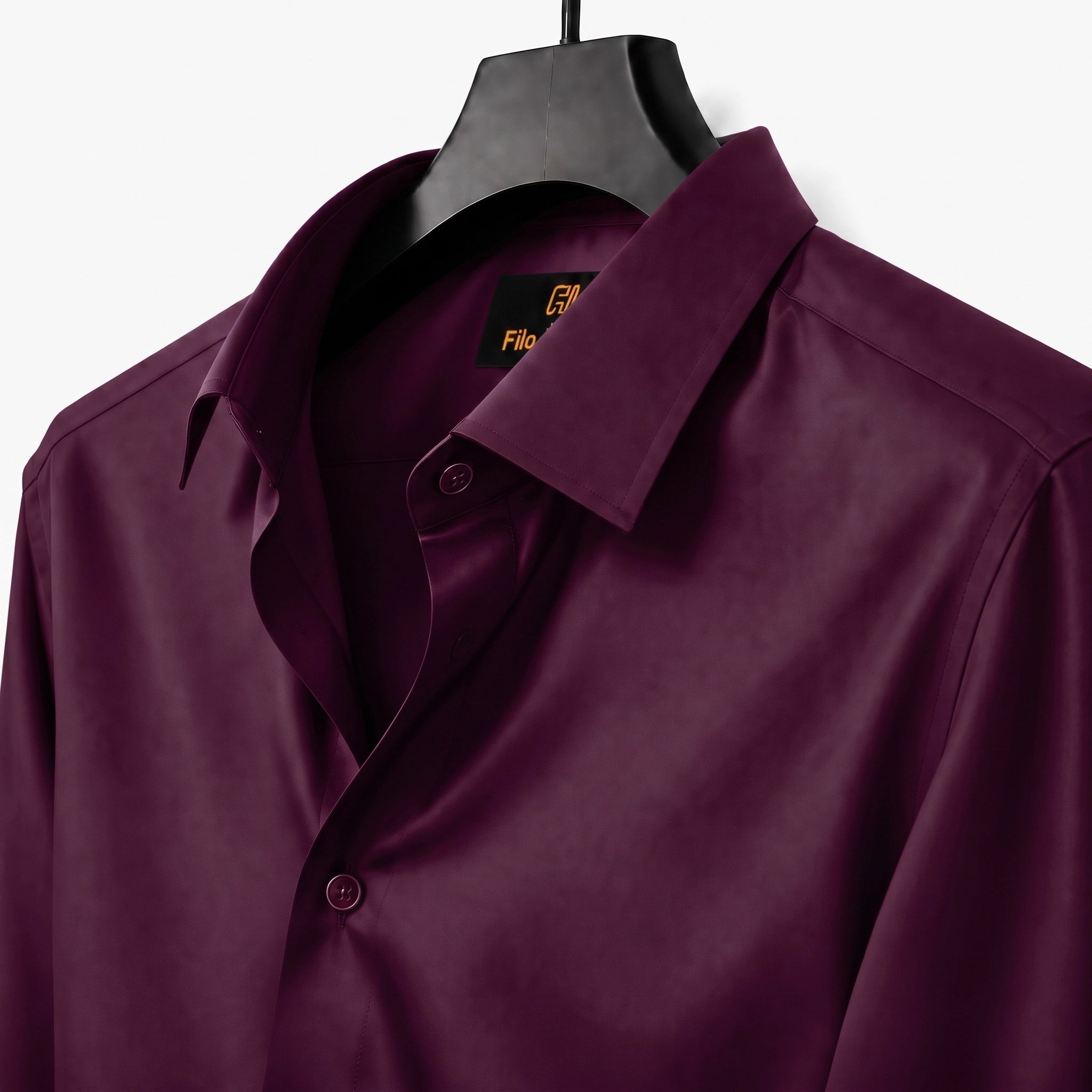 Anti Wrinkle Satin Lycra Formal Shirt (Imported Fabric)| Dark Maroon