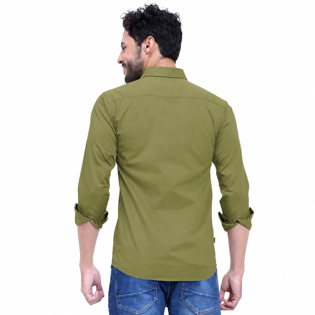 MENS FORMAL REGULAR FIT FULL SLEEVE SHIRT LIGHT MEHNDI