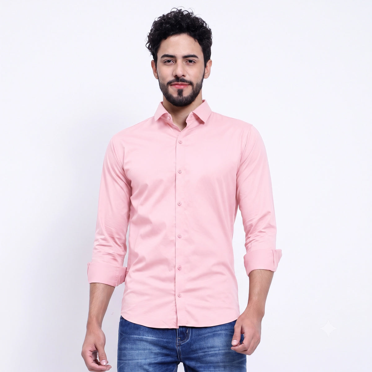 MENS FORMAL REGULAR FIT FULL SLEEVE SHIRT LIGHT PINK