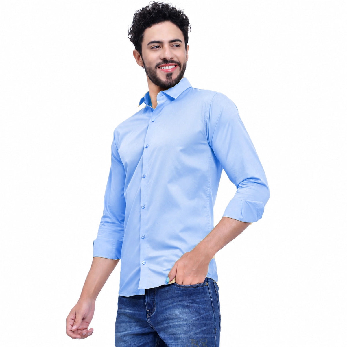 MENS FORMAL REGULAR FIT FULL SLEEVE SHIRT SKY BLUE