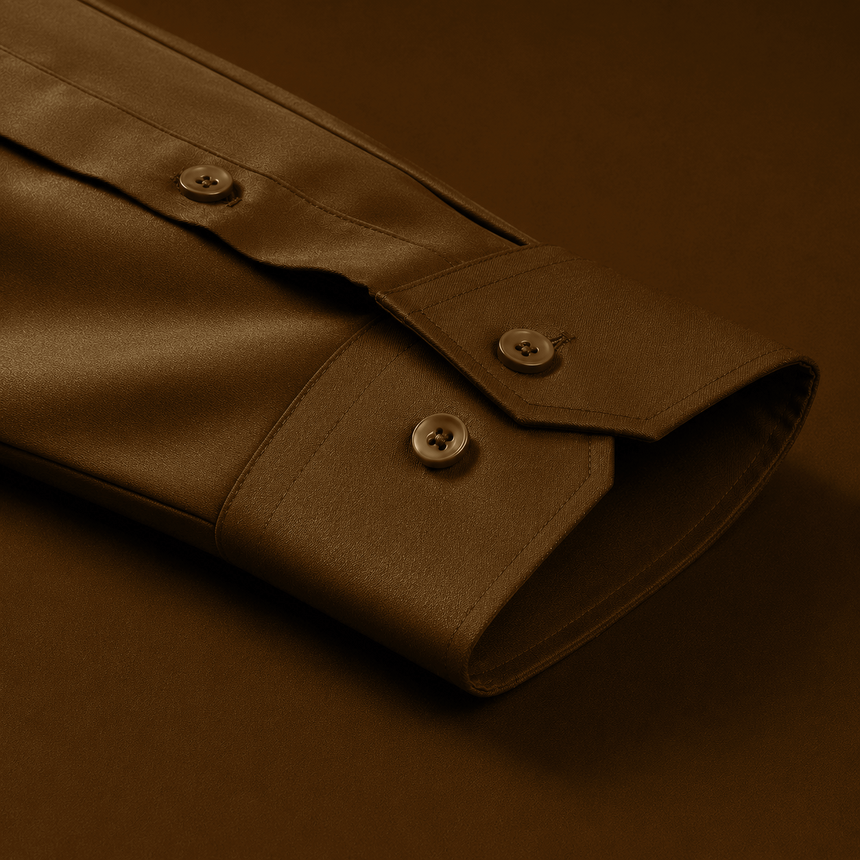 Cotton Satin Formal Shirt for Men - Regular Fit Full Sleeve | BROWN Filo Hevis
