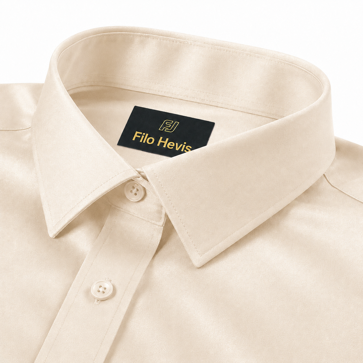 Men's Formal Regular Fit Cotton Full Sleeve Shirt - Cream
