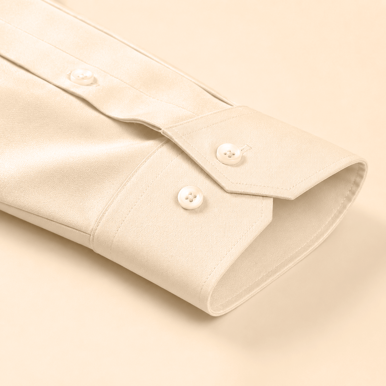 Men's Formal Regular Fit Cotton Full Sleeve Shirt - Cream