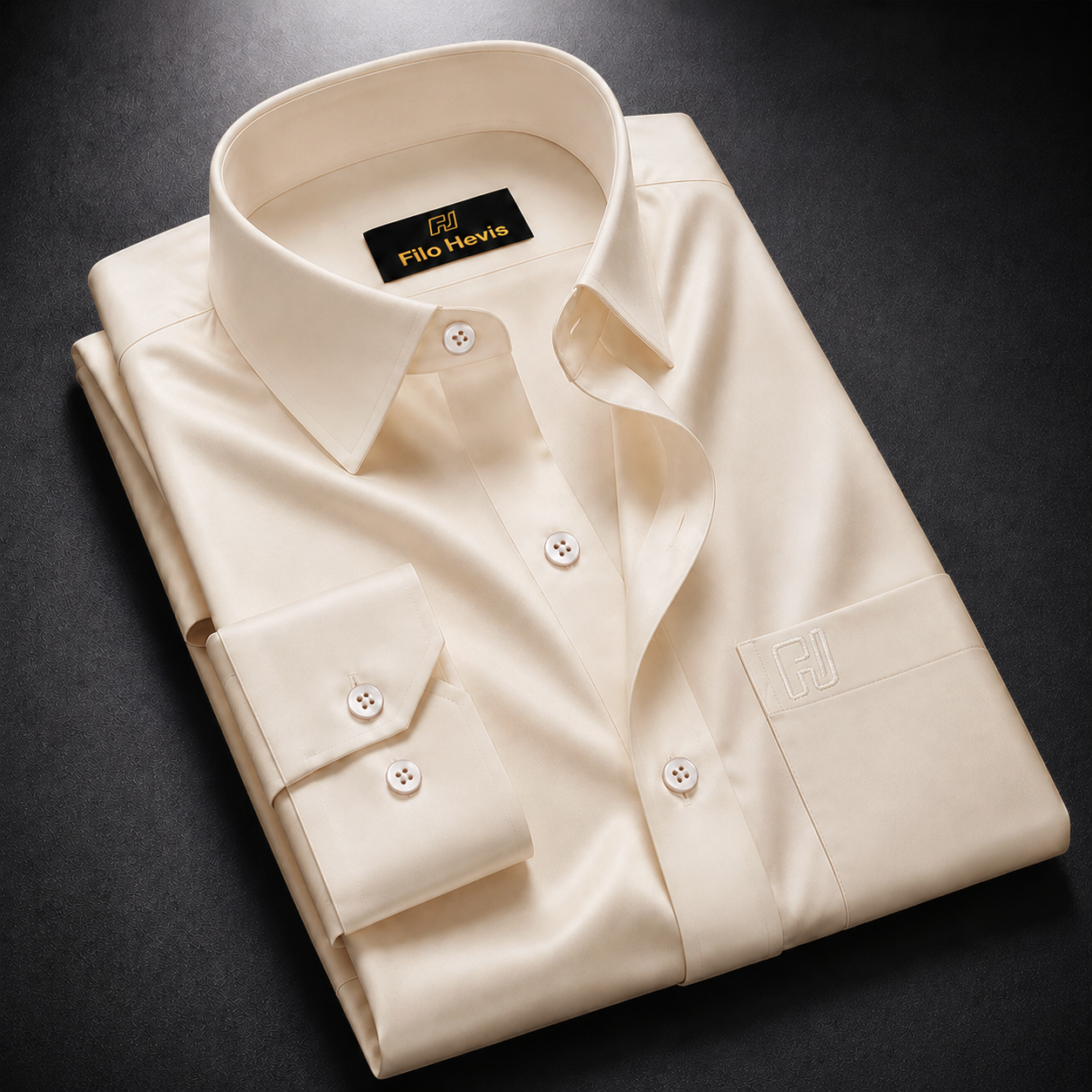 Men's Formal Regular Fit Cotton Full Sleeve Shirt - Cream