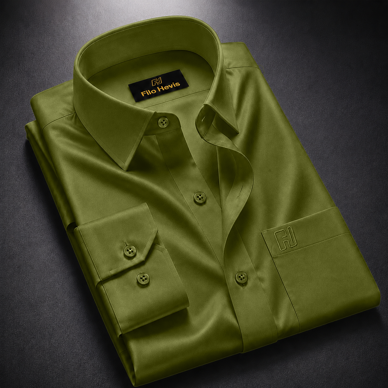 Men's Formal Regular Fit Cotton Full Sleeve Shirt - Light Mehndi