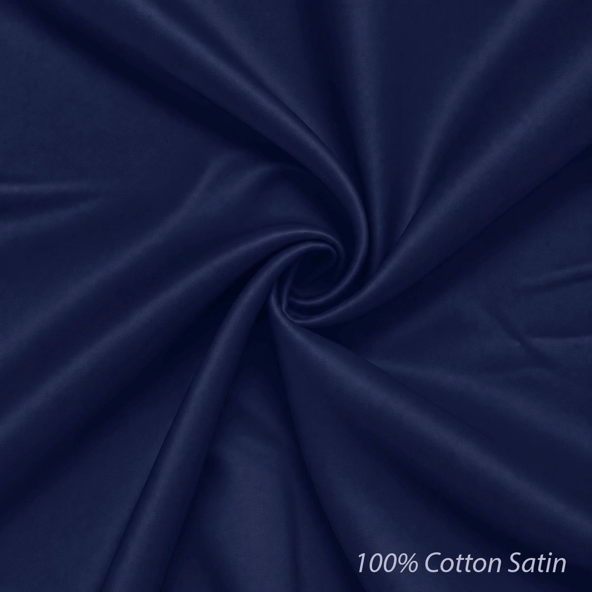 Navy Blue Cotton Satin Shirt for Men - Regular Fit Full Sleeve