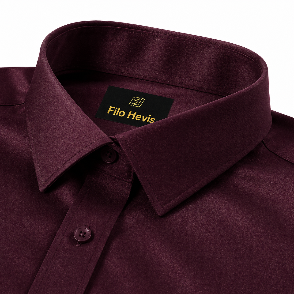 Cotton Satin Formal Shirt for Men - Regular Fit Full Sleeve | Wine