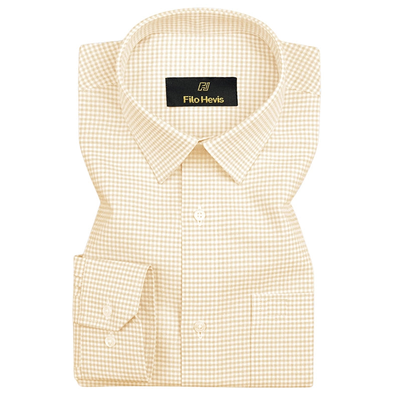 Cotton Check Shirt for Men |Slim fit | Cream