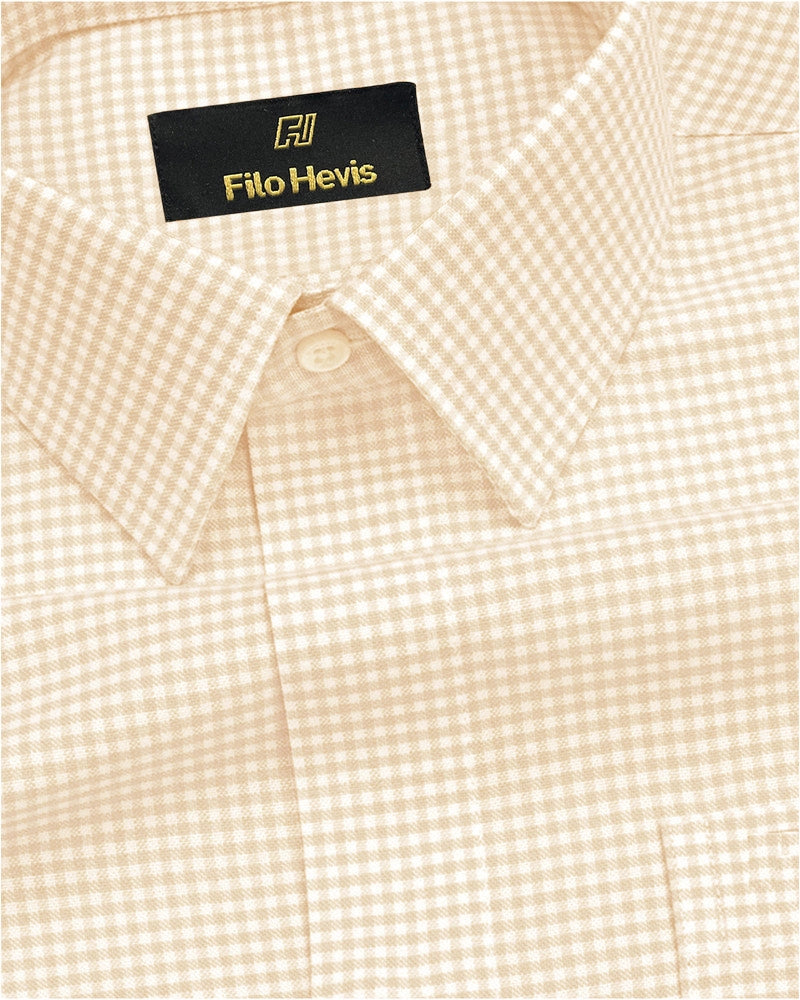 Cotton Check Shirt for Men |Slim fit | Cream