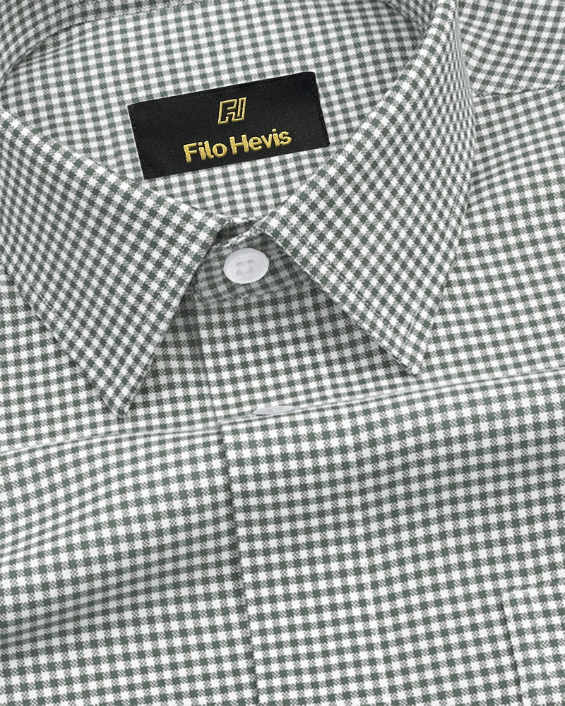 Cotton Check Shirt for Men |Slim fit | Grey