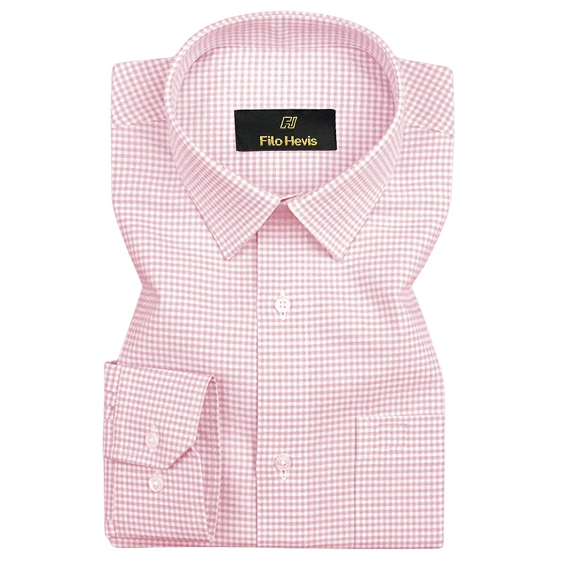 Cotton Check Shirt for Men |Slim fit | Light-Pink