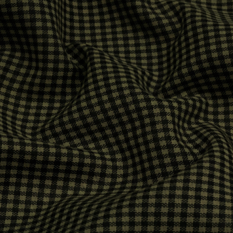 Cotton Check Shirt for Men |Slim fit | Olive-Green