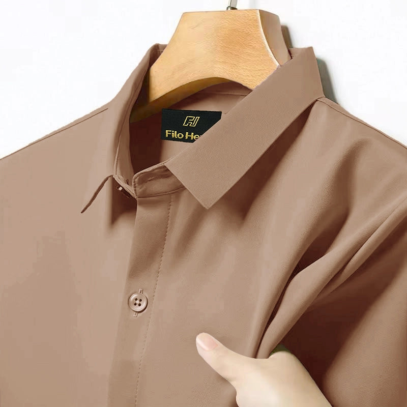 Japanese Lycra anti-wrinkle shirt | Party wear | Beige