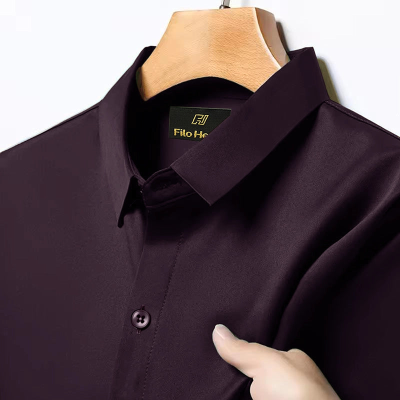 Japanese Lycra anti-wrinkle shirt | Party wear | Dark Wine