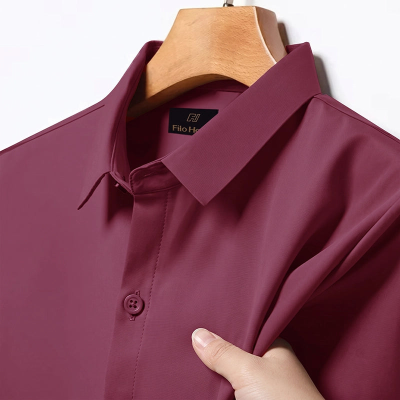 Japanese Lycra anti-wrinkle shirt | Party wear | Maroon