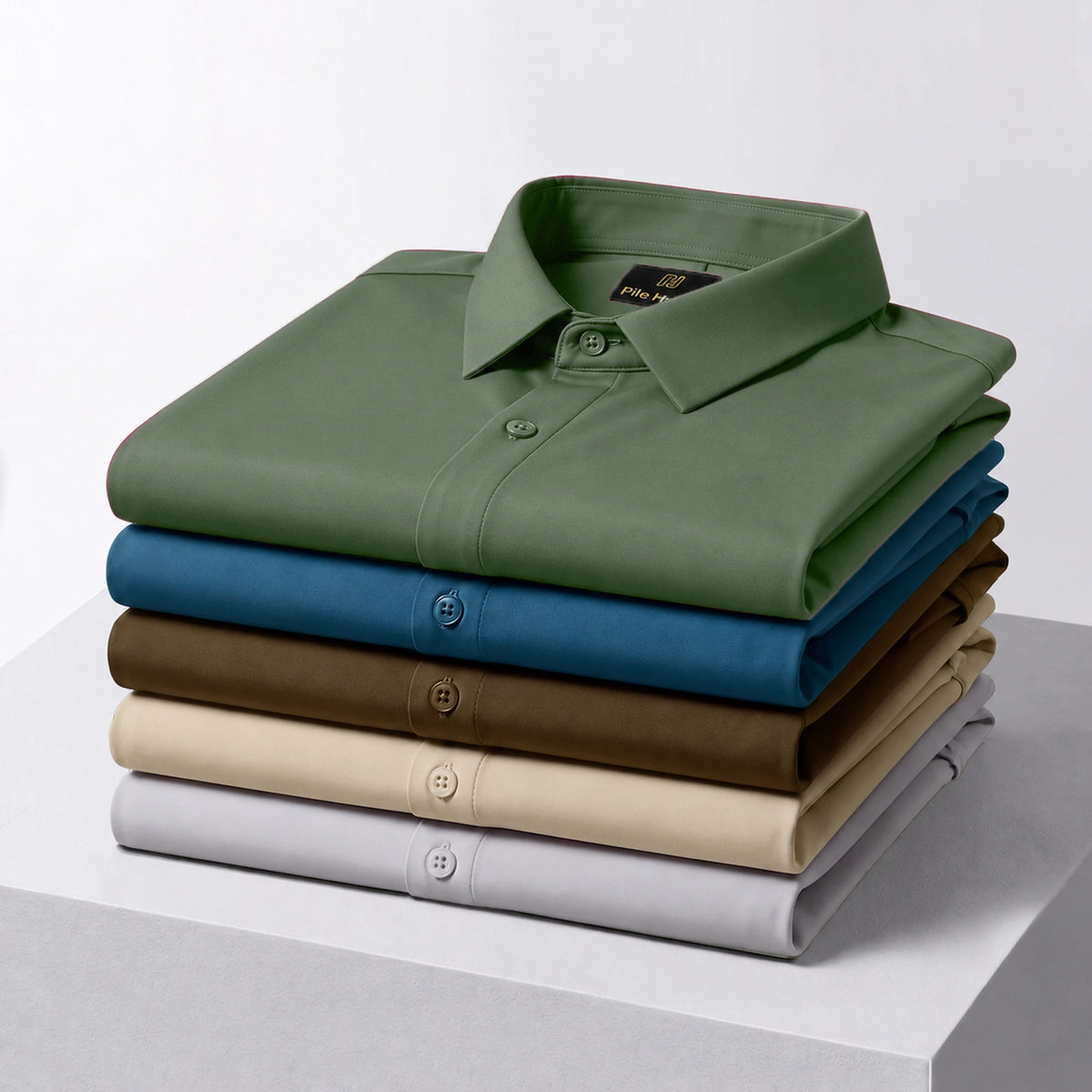 Japanese Lycra anti-wrinkle shirt | Party wear | Olive Green