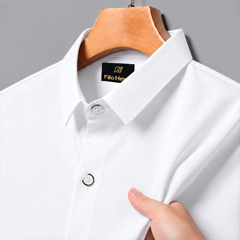 Japanese Lycra anti-wrinkle shirt | Party wear | White