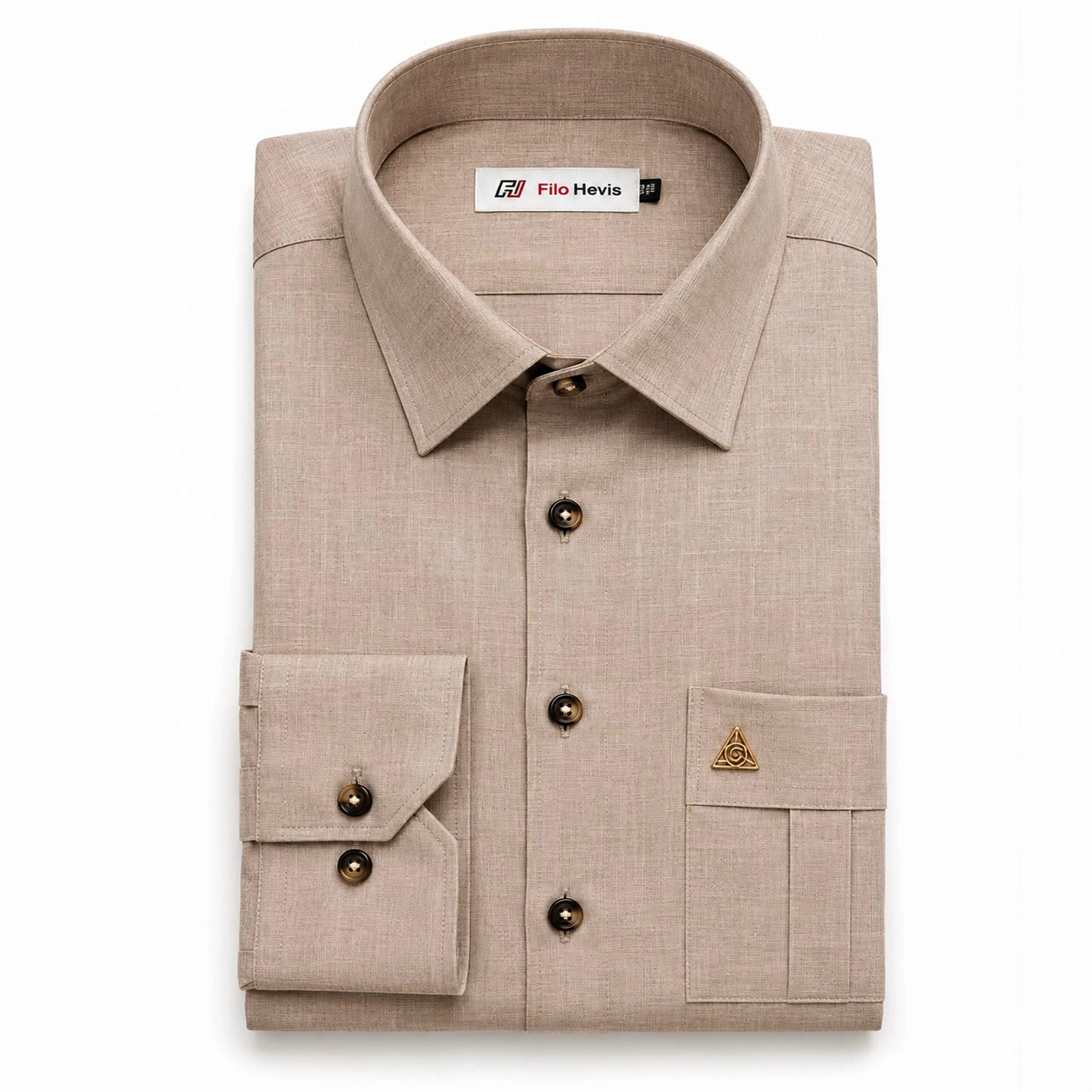 Men's Hunter shirt | Multi Pockets | Linen Texture | Beige