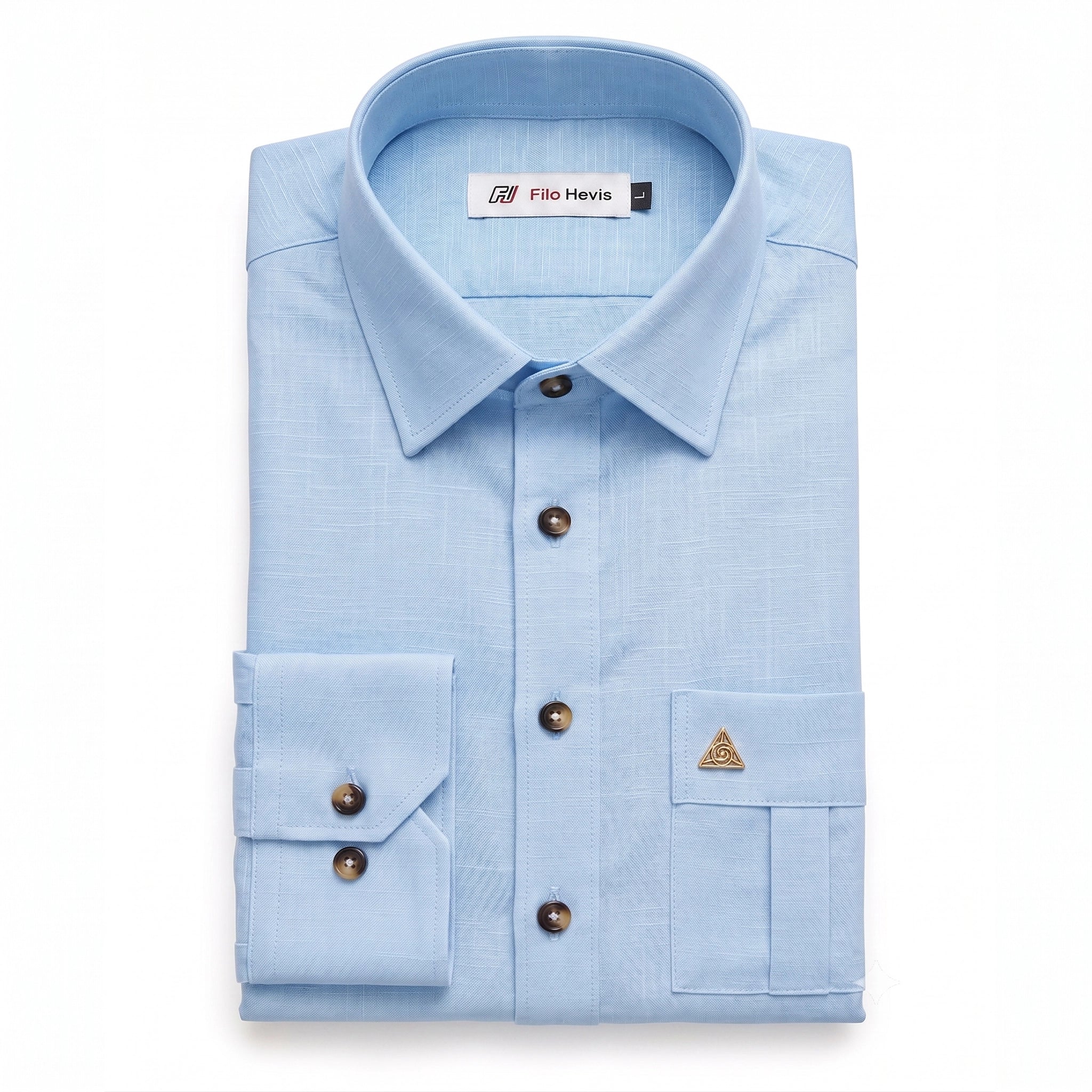 Men's Hunter shirt | Multi Pockets | Linen Texture | Sky
