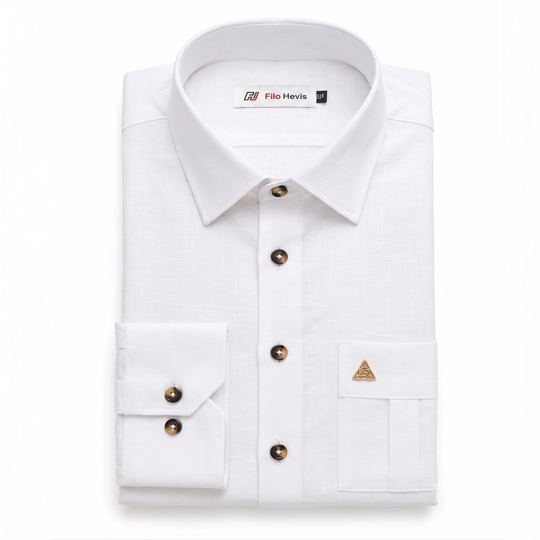 Men's Hunter shirt | Multi Pockets | Linen Texture | White