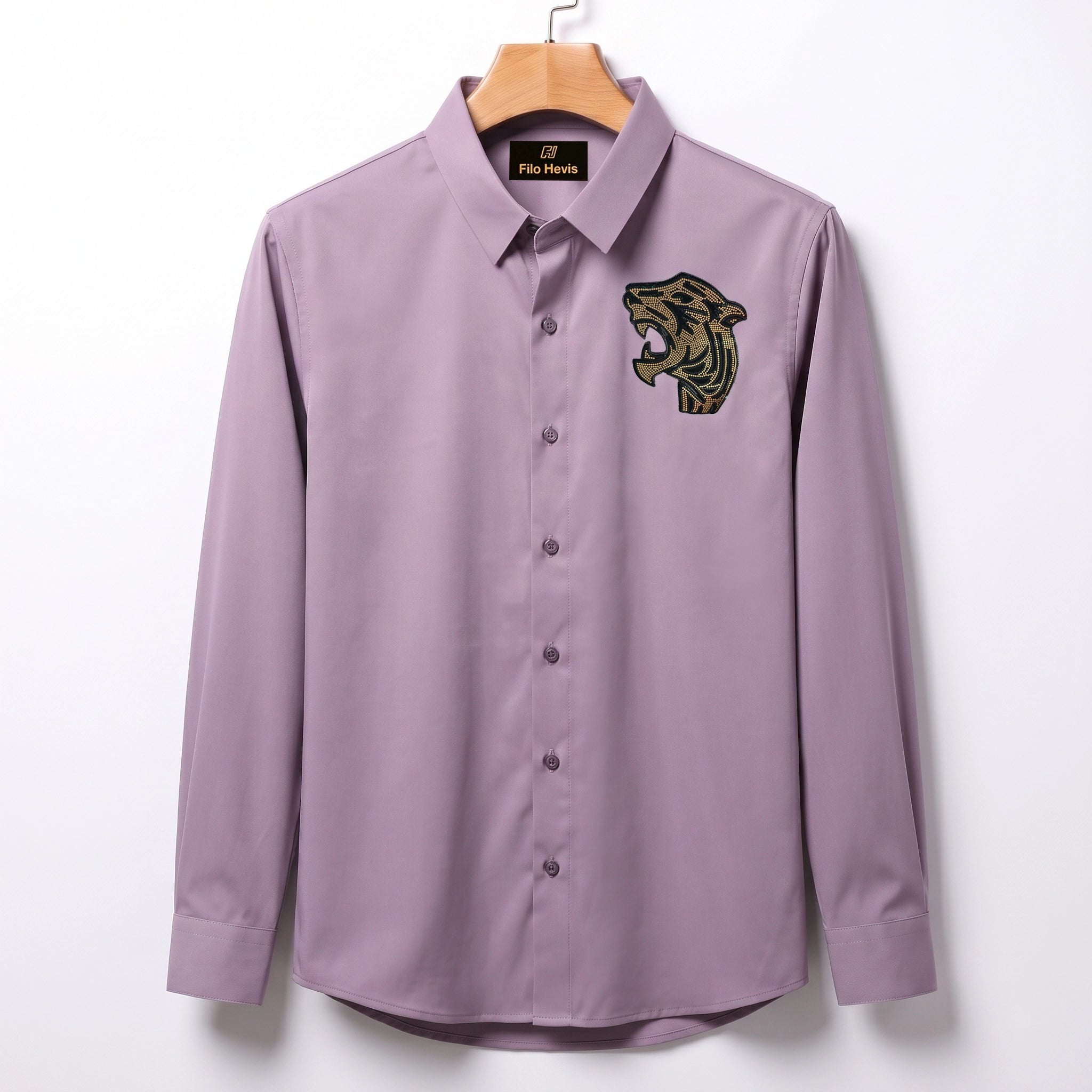 Front & Back Tiger Embroidery Party Shirts | Club Wear | Onion