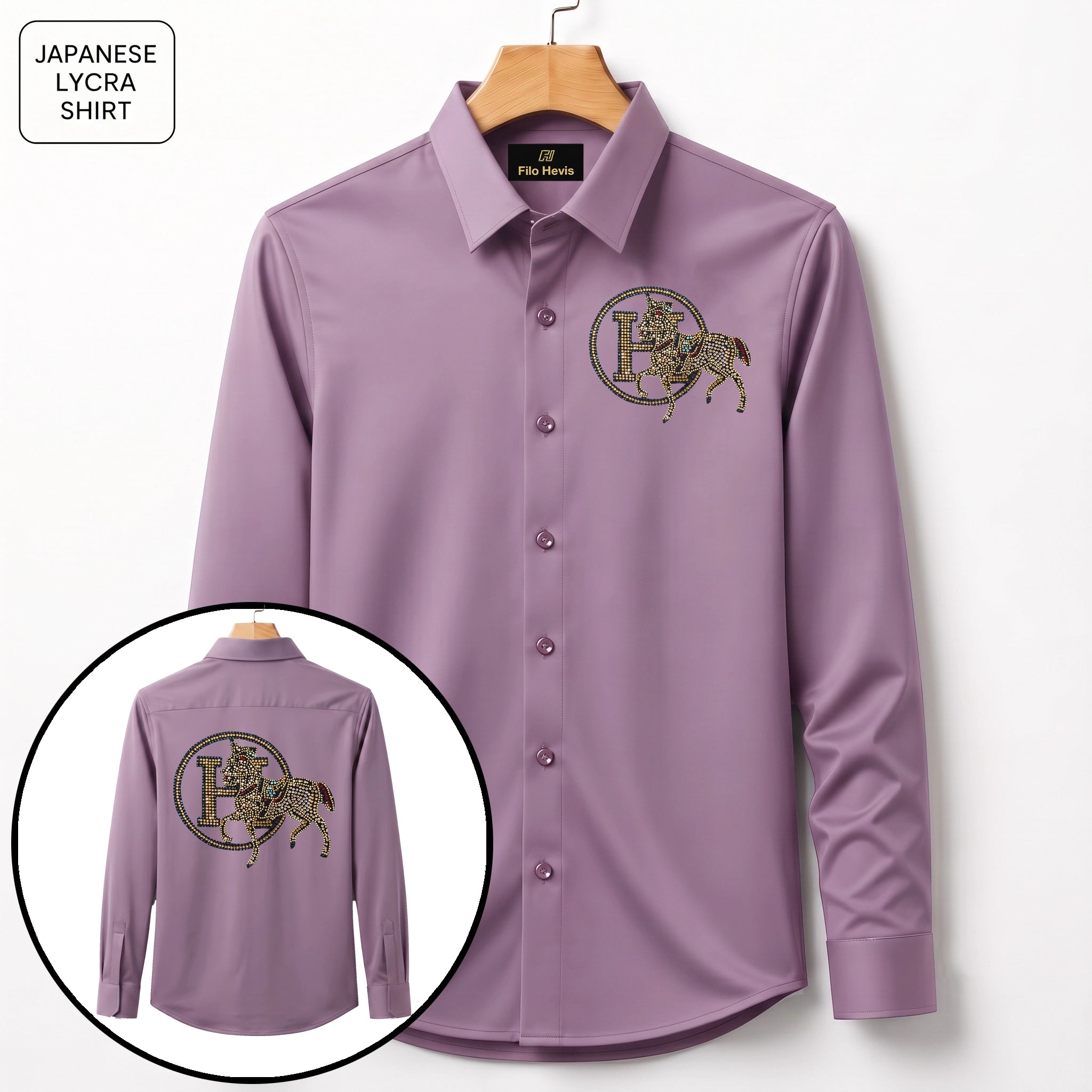 Front & Back Horse Embroidery Party Shirts | Club Wear | Onion