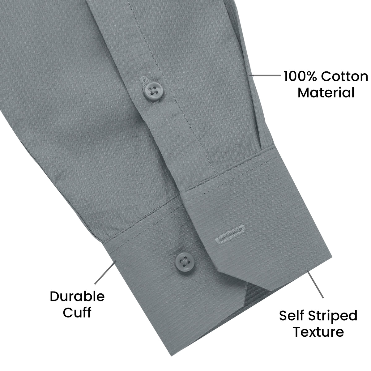 Premium Self Textured Formal Shirt for Men | Grey