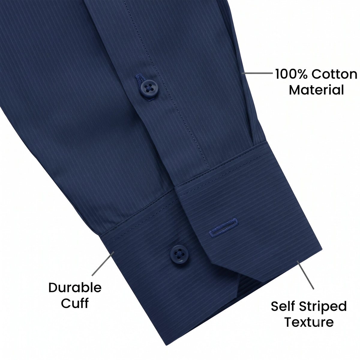 Premium Self Textured Formal Shirt for Men | Navy Blue
