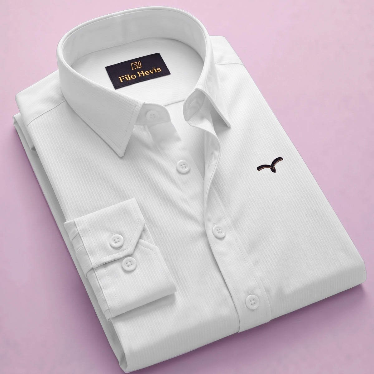 Premium Self Textured Formal Shirt for Men | White