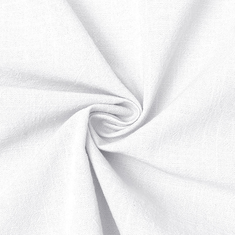 MEN’S CHINESE COLLAR SHIRT | FULL SLEEVE COTTON LINEN T-NECK SHIRT | WHITE COLOR