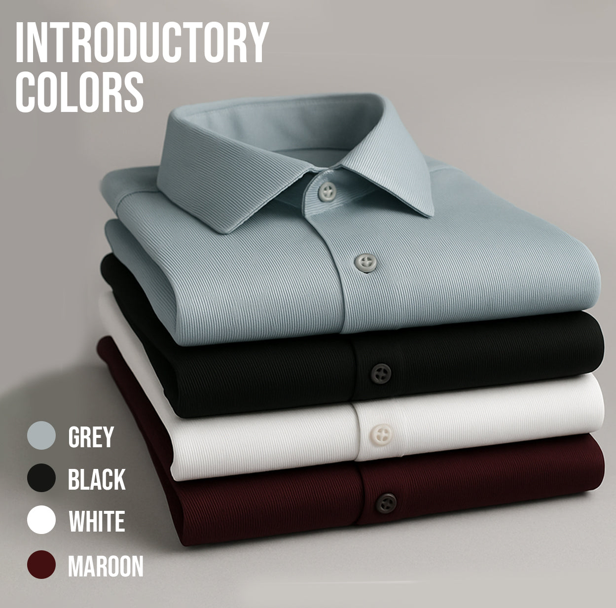 HYCROSS SELF-STRUCTURED FORMAL LYCRA SHIRT- MUD GREY